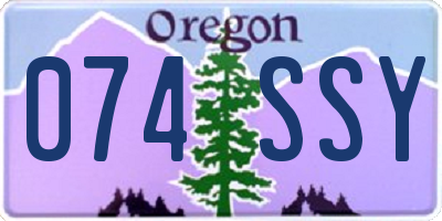 OR license plate 074SSY
