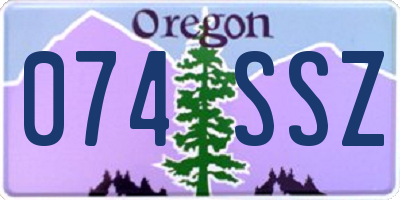 OR license plate 074SSZ