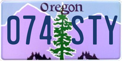OR license plate 074STY