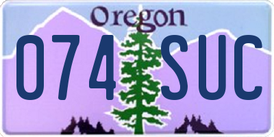 OR license plate 074SUC