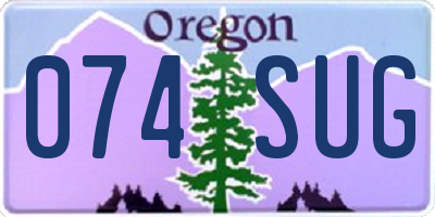 OR license plate 074SUG