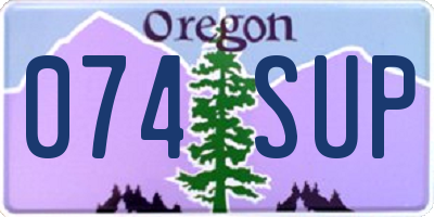 OR license plate 074SUP
