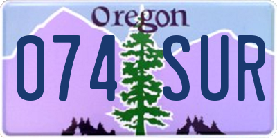 OR license plate 074SUR