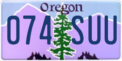OR license plate 074SUU