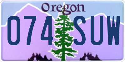 OR license plate 074SUW