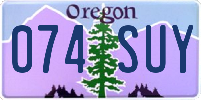 OR license plate 074SUY