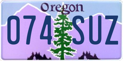 OR license plate 074SUZ