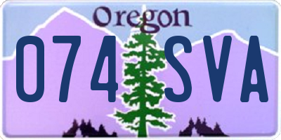 OR license plate 074SVA