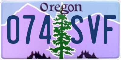 OR license plate 074SVF