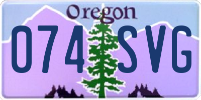 OR license plate 074SVG