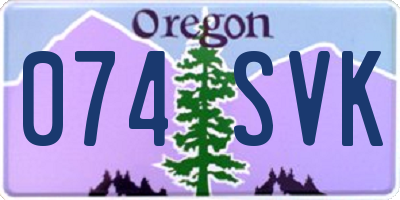 OR license plate 074SVK