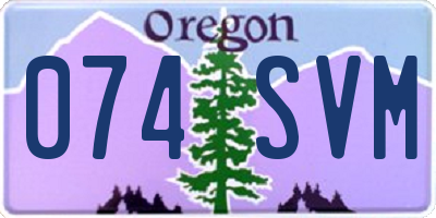 OR license plate 074SVM