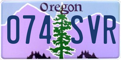 OR license plate 074SVR