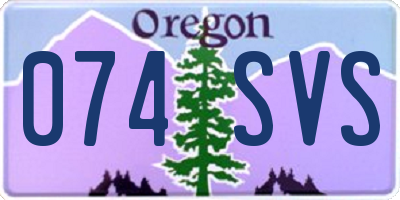 OR license plate 074SVS