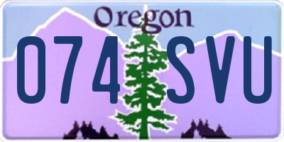 OR license plate 074SVU