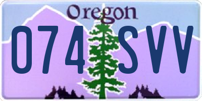 OR license plate 074SVV