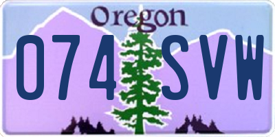 OR license plate 074SVW