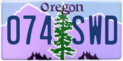 OR license plate 074SWD