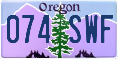 OR license plate 074SWF