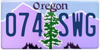 OR license plate 074SWG