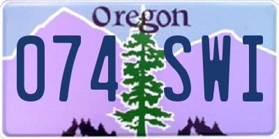OR license plate 074SWI