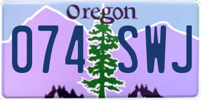 OR license plate 074SWJ