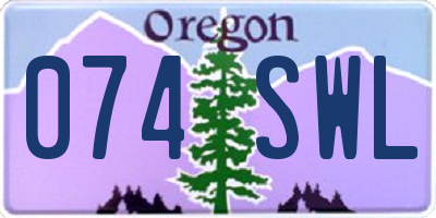OR license plate 074SWL