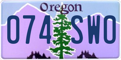 OR license plate 074SWO