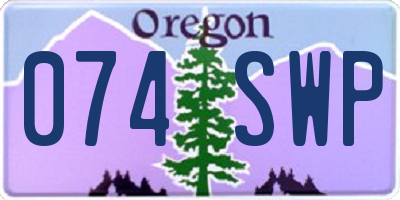 OR license plate 074SWP
