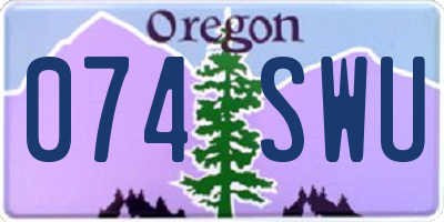 OR license plate 074SWU