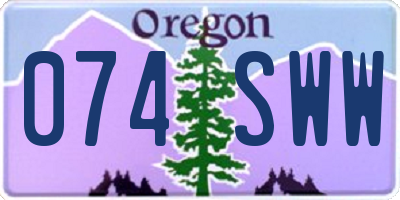 OR license plate 074SWW