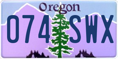 OR license plate 074SWX