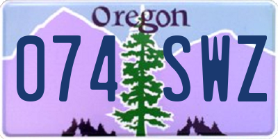 OR license plate 074SWZ