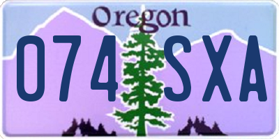 OR license plate 074SXA