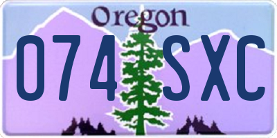 OR license plate 074SXC