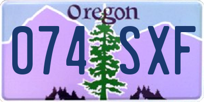 OR license plate 074SXF