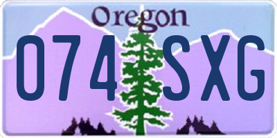 OR license plate 074SXG