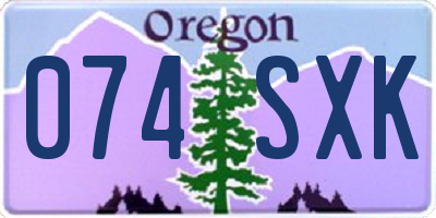 OR license plate 074SXK