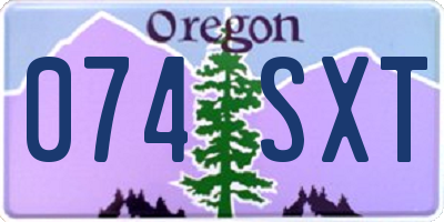OR license plate 074SXT