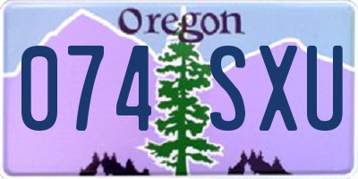 OR license plate 074SXU