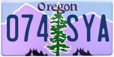 OR license plate 074SYA