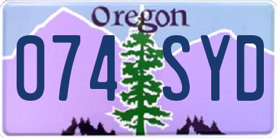 OR license plate 074SYD