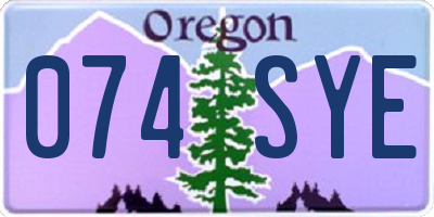 OR license plate 074SYE
