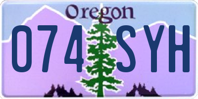 OR license plate 074SYH
