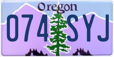OR license plate 074SYJ