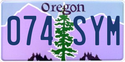 OR license plate 074SYM