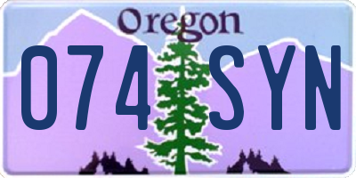 OR license plate 074SYN