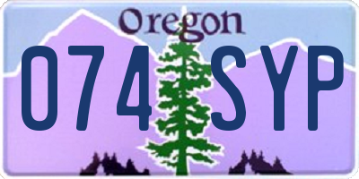 OR license plate 074SYP