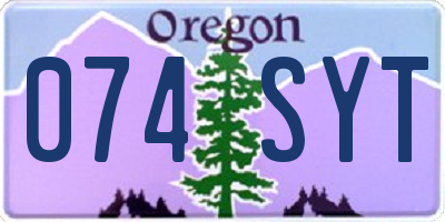 OR license plate 074SYT