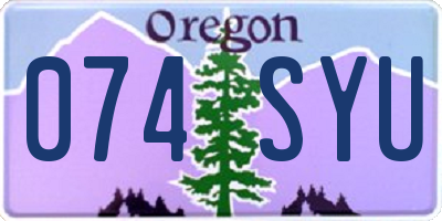 OR license plate 074SYU